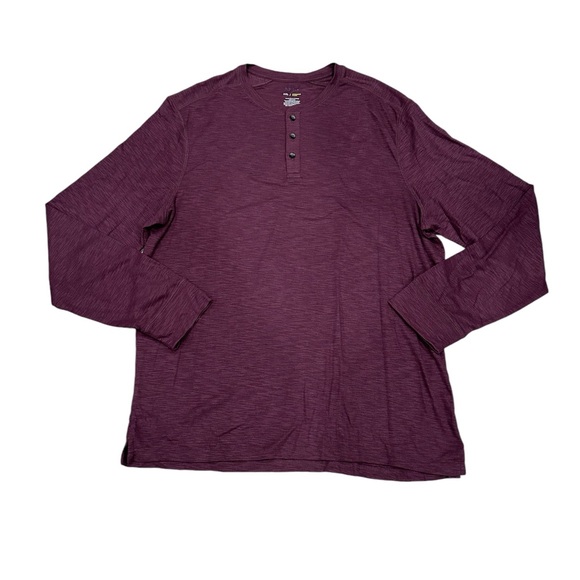 Men's Apt. 9 XXL 2XL 50 - 52 Shirt Top Henley Jersey Long Sleeve Burgundy NWOT - Picture 3 of 8